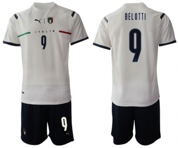 Men 2020-2021 European Cup Italy away white 9 Soccer Jersey