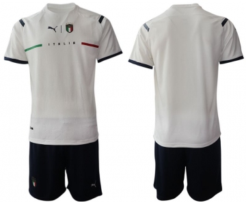 Men 2020-2021 European Cup Italy away white blank Soccer Jersey