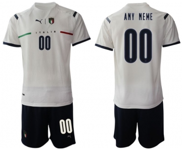 Men 2020-2021 European Cup Italy away white customized Soccer Jersey