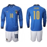 Men 2021 European Cup Italy home Long sleeve 10 Insigne soccer jerseys