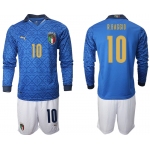 Men 2021 European Cup Italy home Long sleeve 10 soccer jerseys