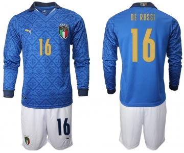 Men 2021 European Cup Italy home Long sleeve 16 soccer jerseys