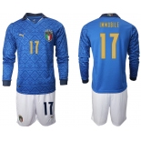 Men 2021 European Cup Italy home Long sleeve 17 soccer jerseys