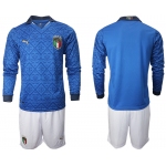 Men 2021 European Cup Italy home Long sleeve blank soccer jerseys