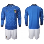 Men 2021 European Cup Italy home Long sleeve soccer jerseys