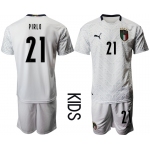 Youth 2021 European Cup Italy away white 21 Soccer Jersey