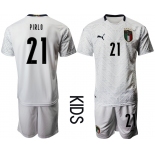 Youth 2021 European Cup Italy away white 21 Soccer Jersey