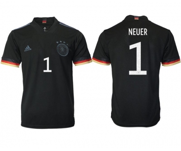 Men 2020-2021 European Cup Germany away aaa version black 1 Adidas Soccer Jersey