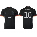 Men 2020-2021 European Cup Germany away aaa version black 10 Adidas Soccer Jersey