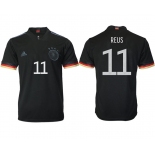 Men 2020-2021 European Cup Germany away aaa version black 11 Adidas Soccer Jersey