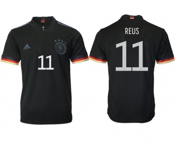 Men 2020-2021 European Cup Germany away aaa version black 11 Adidas Soccer Jersey