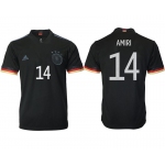 Men 2020-2021 European Cup Germany away aaa version black 14 Adidas Soccer Jerseys