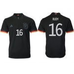 Men 2020-2021 European Cup Germany away aaa version black 16 Adidas Soccer Jersey