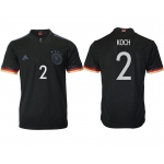 Men 2020-2021 European Cup Germany away aaa version black 2 Adidas Soccer Jersey