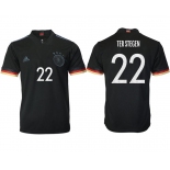 Men 2020-2021 European Cup Germany away aaa version black 22 Adidas Soccer Jersey
