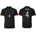 Men 2020-2021 European Cup Germany away aaa version black 4 Adidas Soccer Jersey