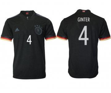 Men 2020-2021 European Cup Germany away aaa version black 4 Adidas Soccer Jersey