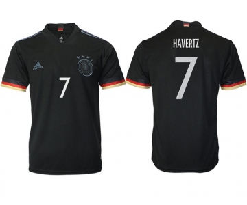 Men 2020-2021 European Cup Germany away aaa version black 7 Adidas Soccer Jersey