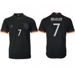 Men 2020-2021 European Cup Germany away aaa version black 7 Adidas Soccer Jerseys