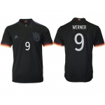 Men 2020-2021 European Cup Germany away aaa version black 9 Adidas Soccer Jersey