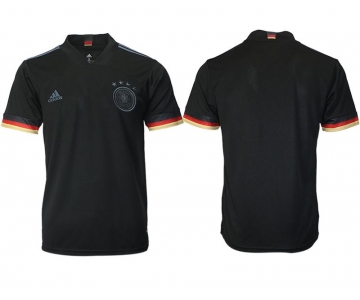 Men 2020-2021 European Cup Germany away aaa version black blank Adidas Soccer Jersey