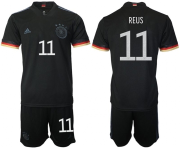 Men 2020-2021 European Cup Germany away black 11 Adidas Soccer Jersey