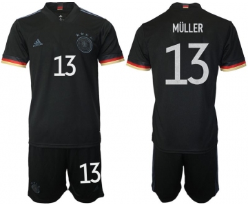 Men 2020-2021 European Cup Germany away black 13 Adidas Soccer Jerseys