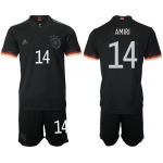 Men 2020-2021 European Cup Germany away black 14 Adidas Soccer Jersey