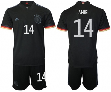 Men 2020-2021 European Cup Germany away black 14 Adidas Soccer Jersey