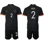 Men 2020-2021 European Cup Germany away black 2 Adidas Soccer Jersey