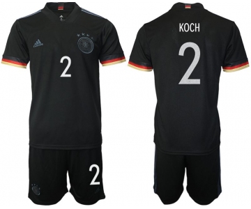 Men 2020-2021 European Cup Germany away black 2 Adidas Soccer Jersey