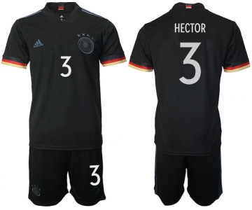 Men 2020-2021 European Cup Germany away black 3 Adidas Soccer Jersey