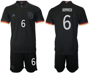 Men 2020-2021 European Cup Germany away black 6 Adidas Soccer Jersey