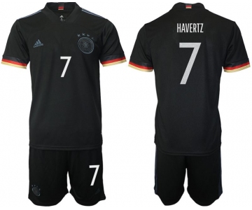 Men 2020-2021 European Cup Germany away black 7 Adidas Soccer Jersey