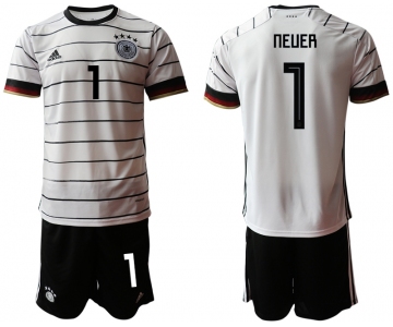 Men 2021 European Cup Germany home white 1 Soccer Jersey