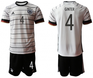Men 2021 European Cup Germany home white 4 Soccer Jersey