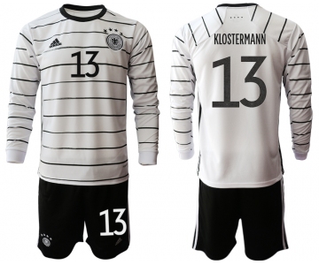 Men 2021 European Cup Germany home white Long sleeve 13 Soccer Jersey1