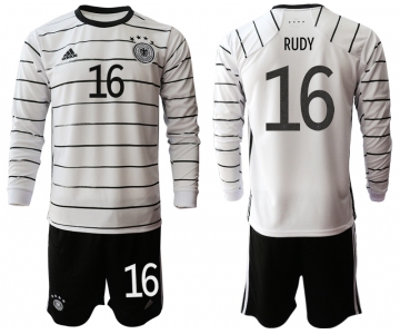 Men 2021 European Cup Germany home white Long sleeve 16 Soccer Jersey1