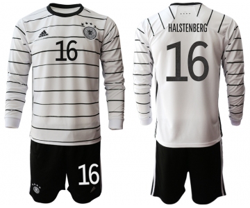 Men 2021 European Cup Germany home white Long sleeve 16 Soccer Jersey
