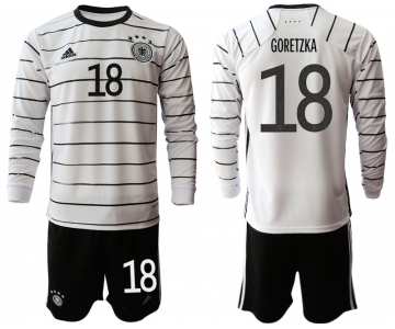 Men 2021 European Cup Germany home white Long sleeve 18 Soccer Jersey