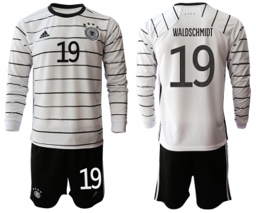 Men 2021 European Cup Germany home white Long sleeve 19 Soccer Jersey