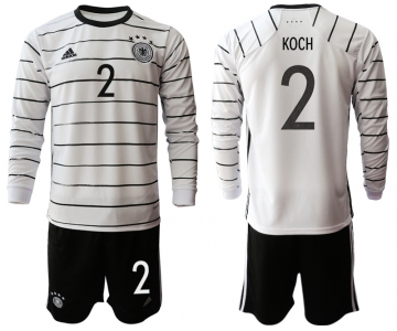 Men 2021 European Cup Germany home white Long sleeve 2 Soccer Jersey