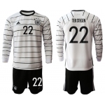 Men 2021 European Cup Germany home white Long sleeve 22 Soccer Jersey