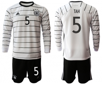 Men 2021 European Cup Germany home white Long sleeve 5 Soccer Jersey