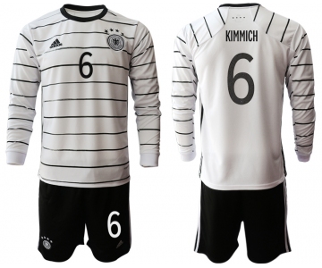 Men 2021 European Cup Germany home white Long sleeve 6 Soccer Jersey