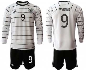 Men 2021 European Cup Germany home white Long sleeve 9 Soccer Jersey