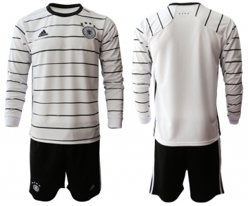 Men 2021 European Cup Germany home white Long sleeve Soccer Jersey