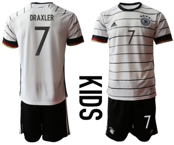 Youth 2021 European Cup Germany home white 7 Soccer Jersey