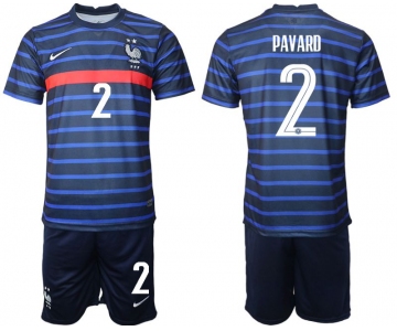 Men 2020-2021 European Cup France home blue 2 Soccer Jersey
