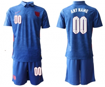 Men 2020-2021 European Cup England away blue customized Nike Soccer Jersey